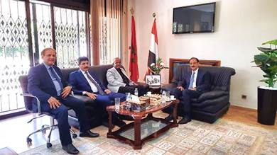 ​بتكليف من معالي الوزير نايف البكري وكيلا وزارة الشباب يلتقيا سفير اليمن في المملكة المغربية